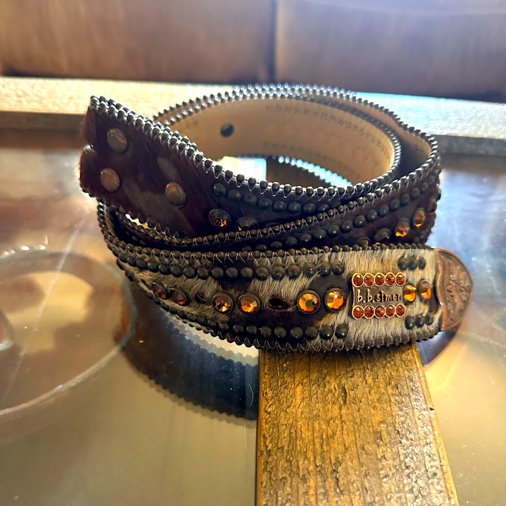 36” BB Simon Western cowhide belt 
In excellent condition, practically brand new